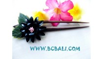 Wooden Hair Stick With Flower